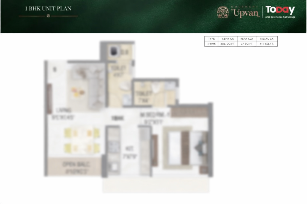 Today Upvan 1BHK Floor Plan