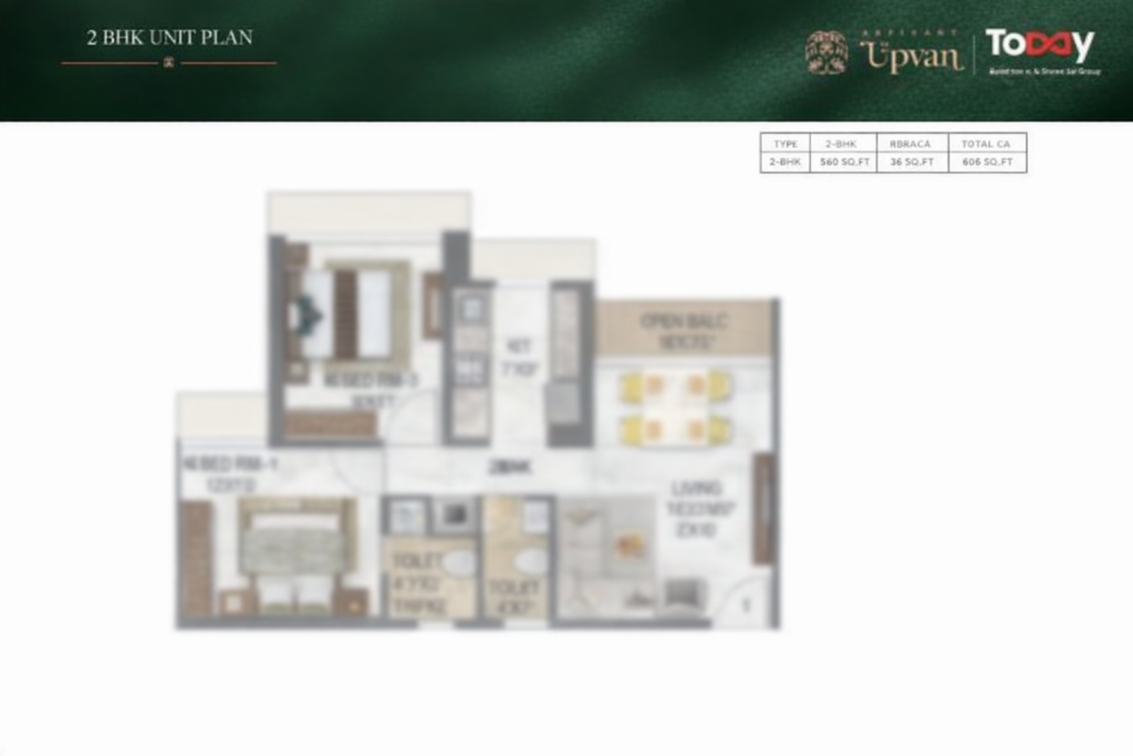 Today Upvan 2BHK Floor Plan